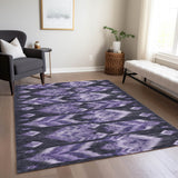 Machine Washable Indoor/ Outdoor Chantille Abstract Boho Rug
