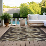 Machine Washable Indoor/ Outdoor Chantille Abstract Boho Rug
