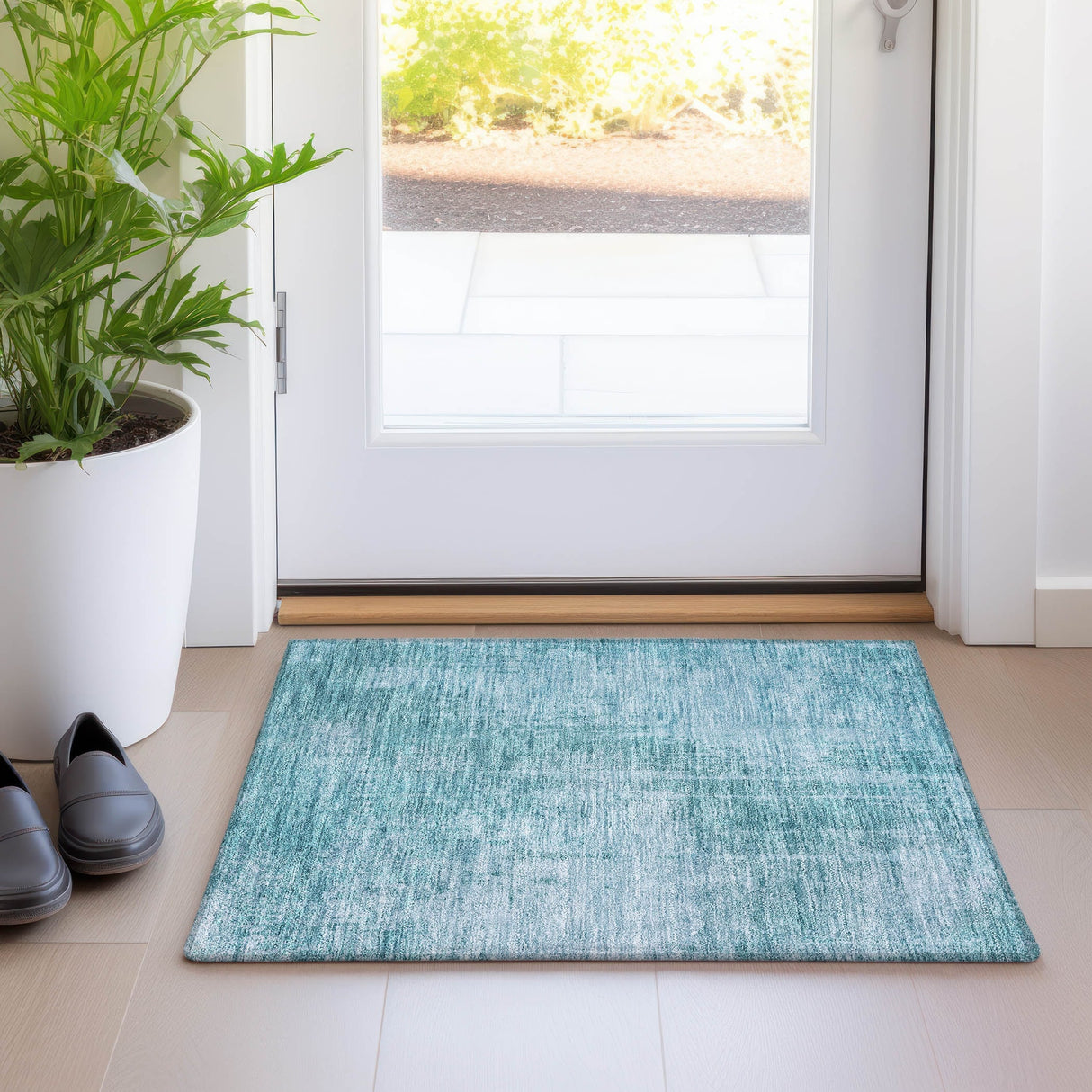 Machine Washable Indoor/ Outdoor Chantille Abstract Ombre Rug