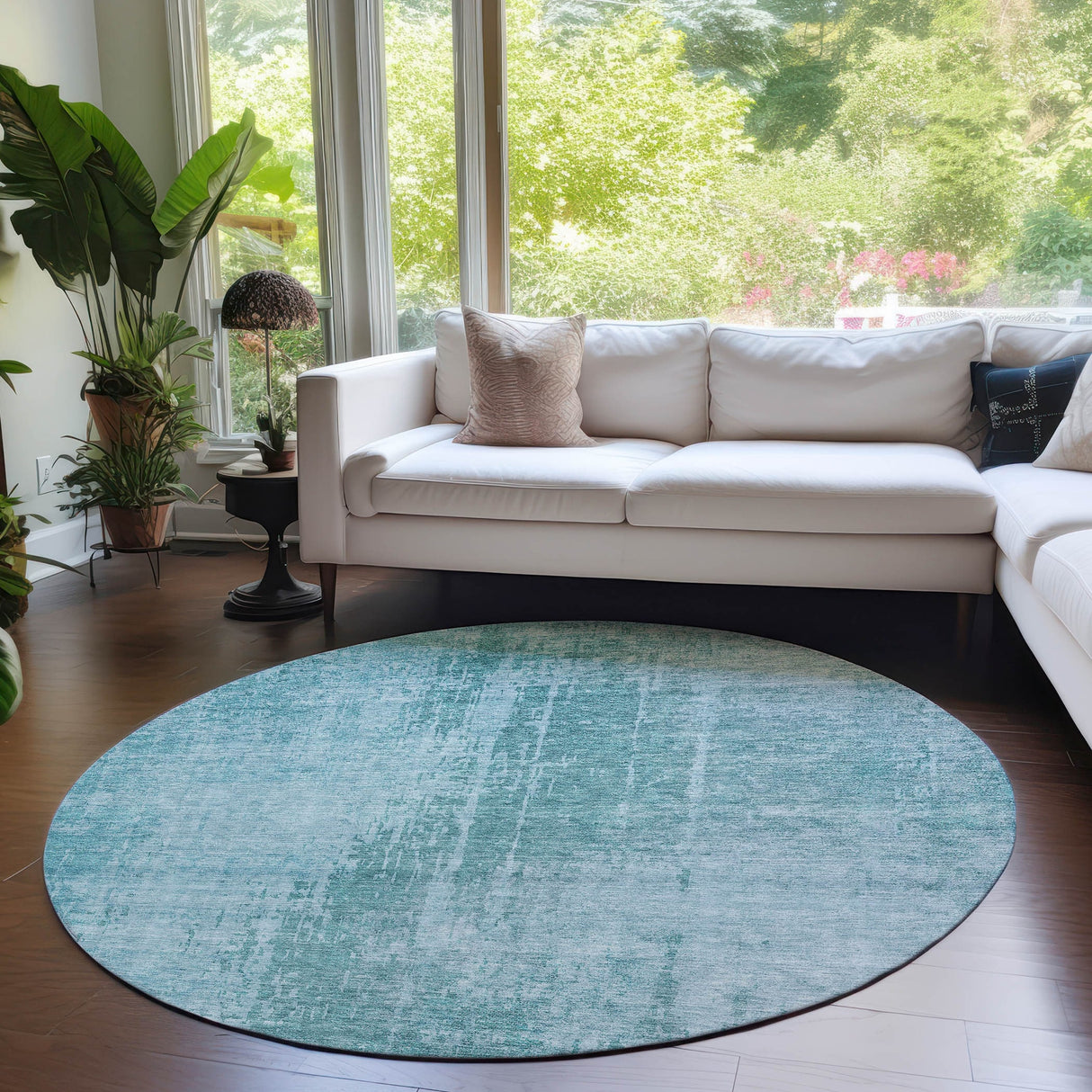 Machine Washable Indoor/ Outdoor Chantille Abstract Ombre Rug
