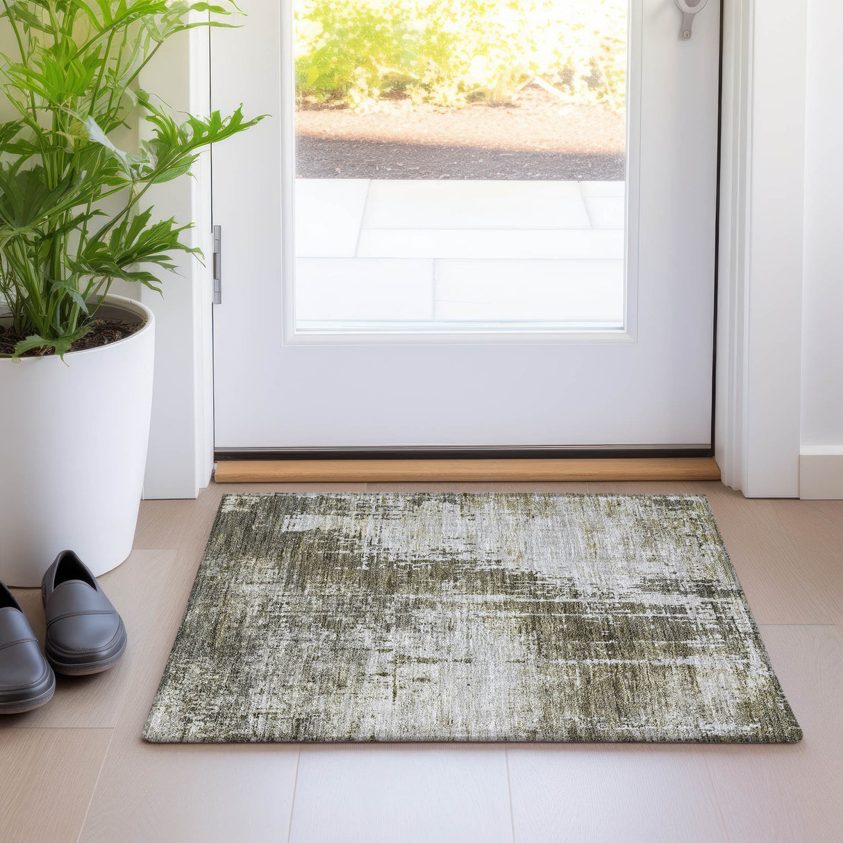 Machine Washable Indoor/ Outdoor Chantille Abstract Ombre Rug