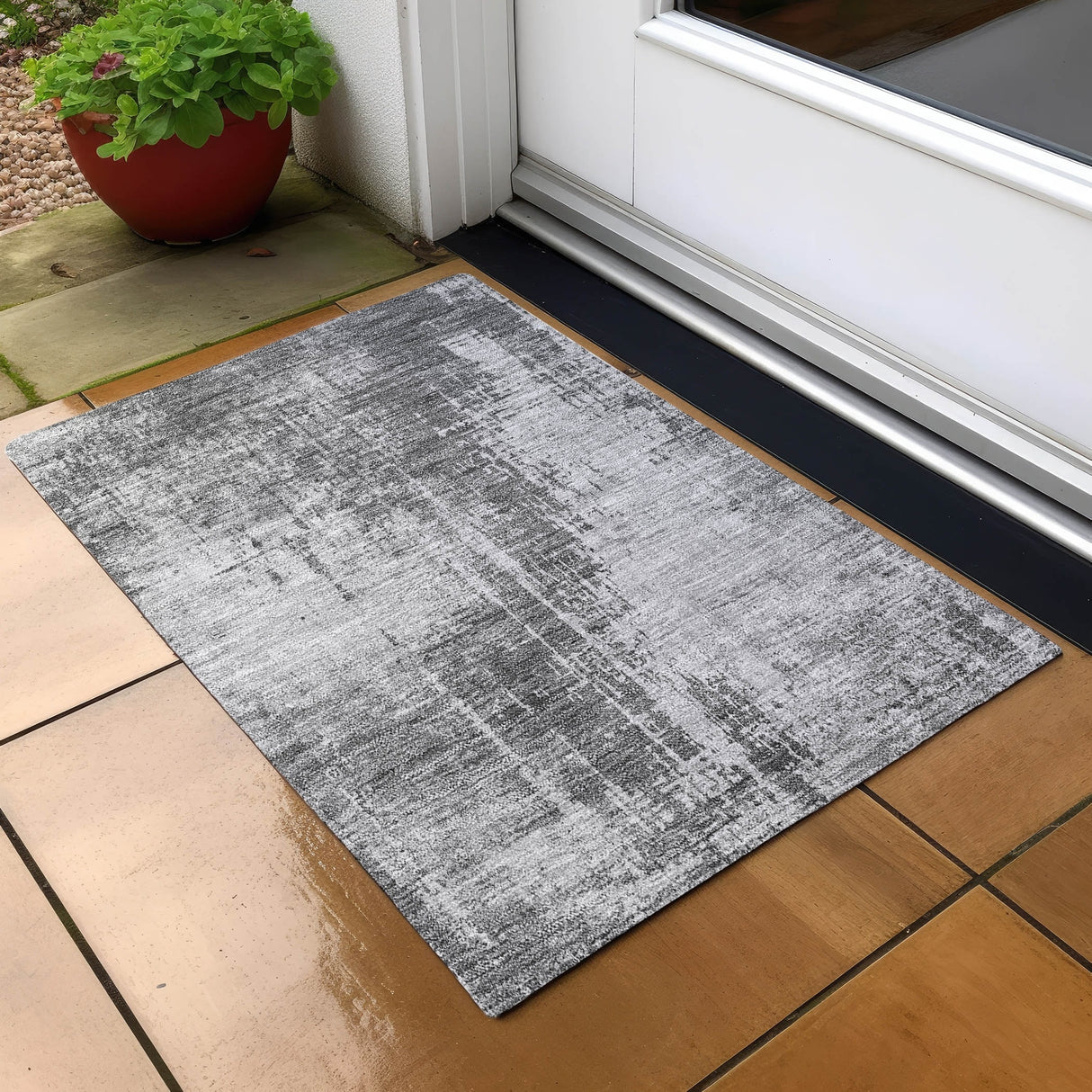 Machine Washable Indoor/ Outdoor Chantille Abstract Ombre Rug