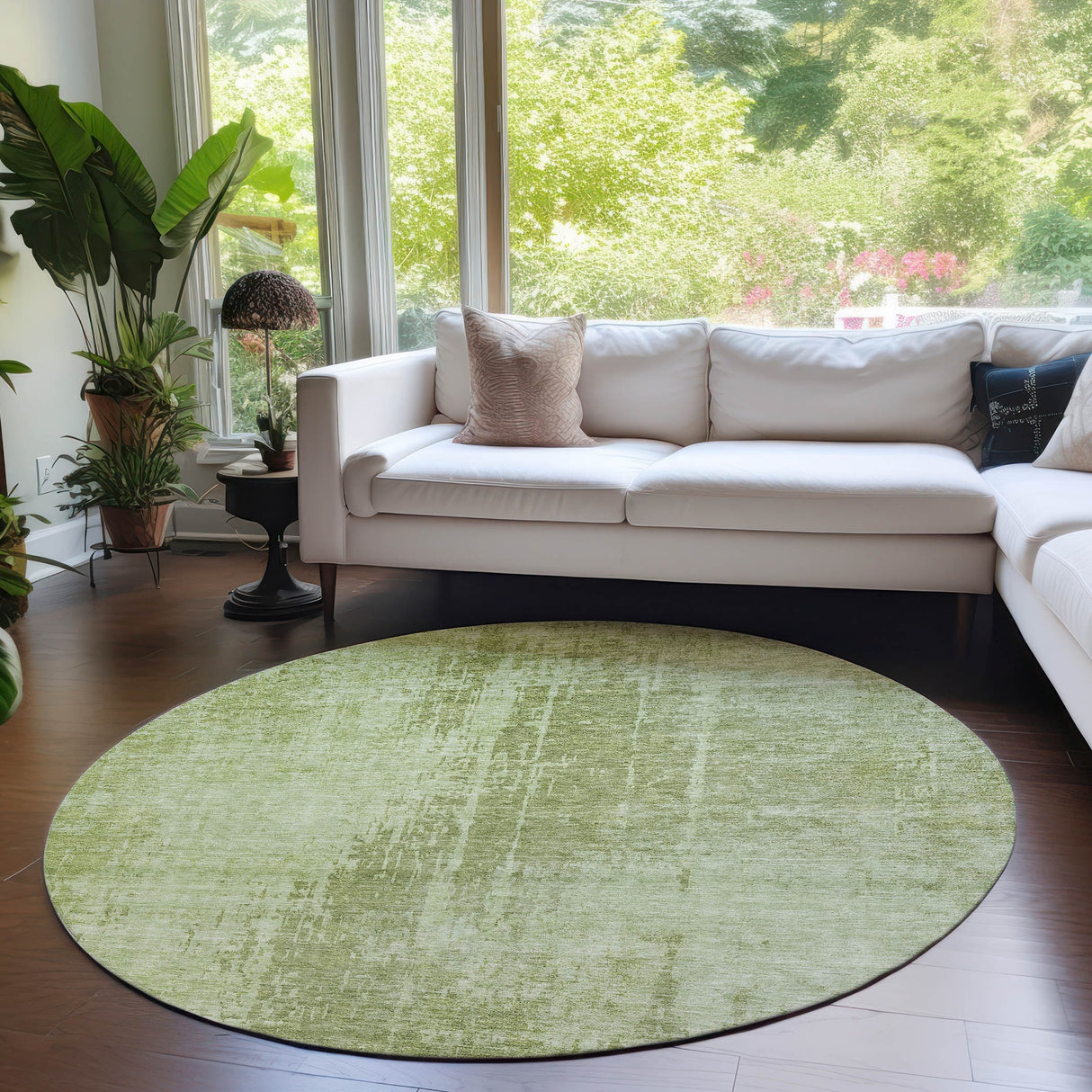 Machine Washable Indoor/ Outdoor Chantille Abstract Ombre Rug