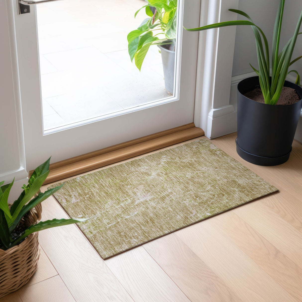 Machine Washable Indoor/ Outdoor Chantille Abstract Watercolor Rug