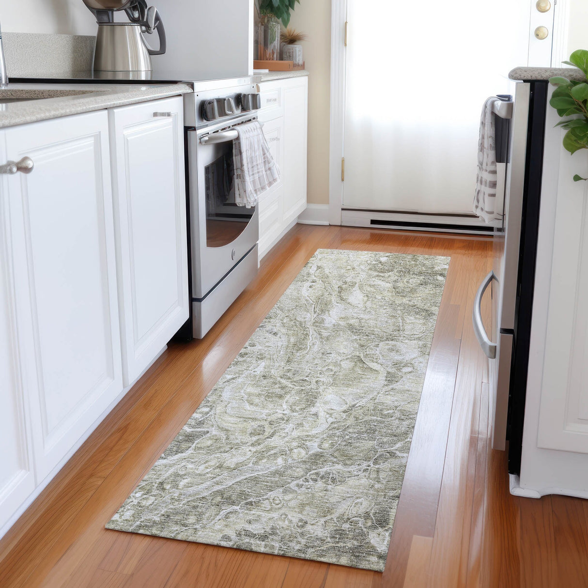 Machine Washable Indoor/ Outdoor Chantille Abstract Watercolor Rug