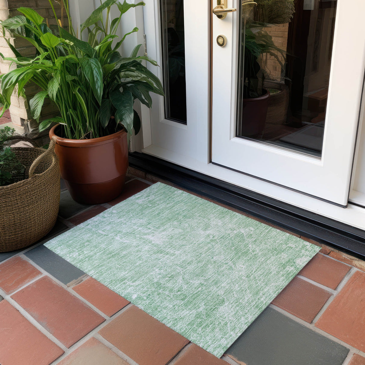 Machine Washable Indoor/ Outdoor Chantille Abstract Watercolor Rug