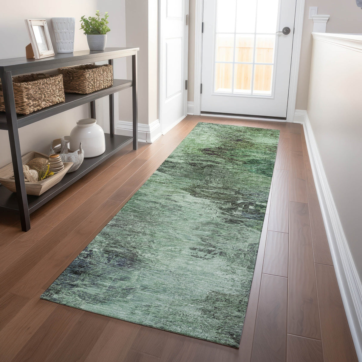 Machine Washable Indoor/ Outdoor Chantille Abstract Watercolor Rug