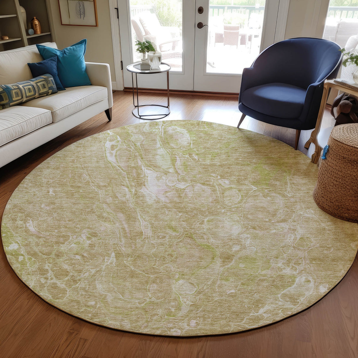Machine Washable Indoor/ Outdoor Chantille Abstract Watercolor Rug