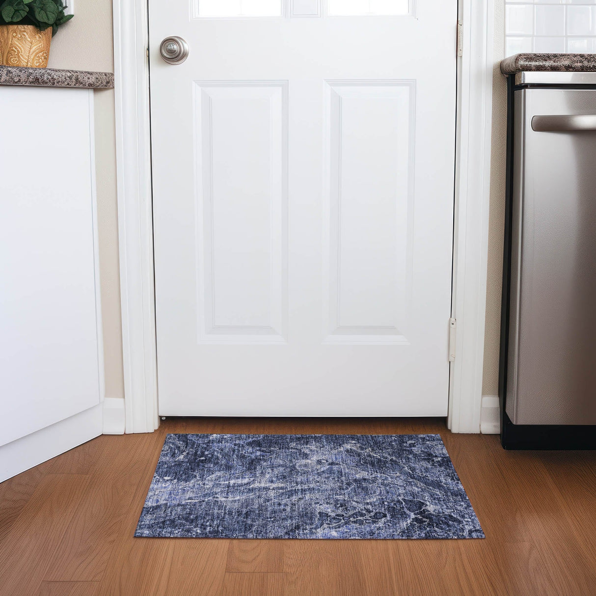 Machine Washable Indoor/ Outdoor Chantille Abstract Watercolor Rug