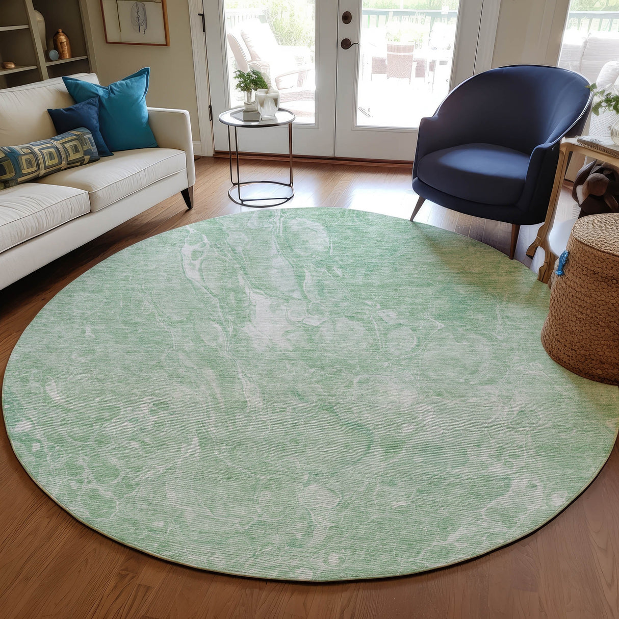 Machine Washable Indoor/ Outdoor Chantille Abstract Watercolor Rug