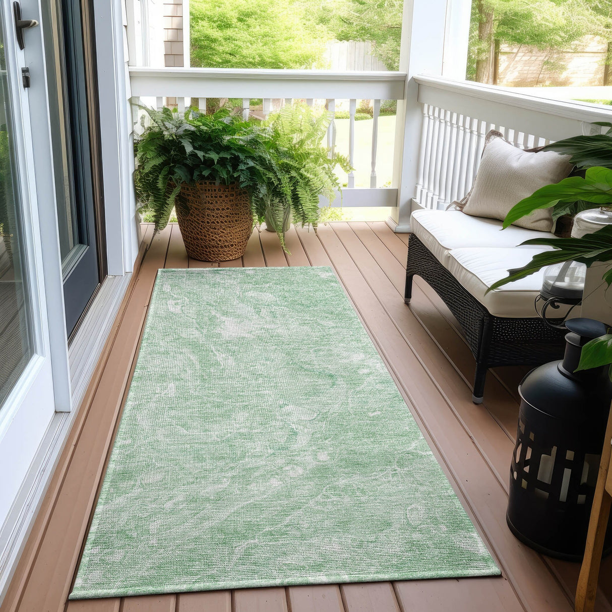 Machine Washable Indoor/ Outdoor Chantille Abstract Watercolor Rug