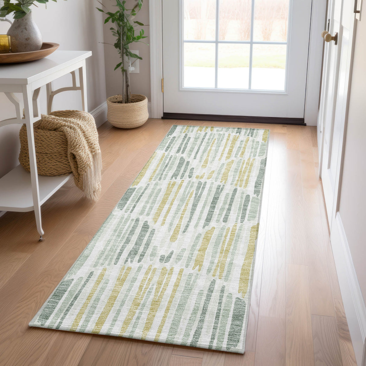 Machine Washable Indoor/ Outdoor Chantille Abstract Watercolor Rug
