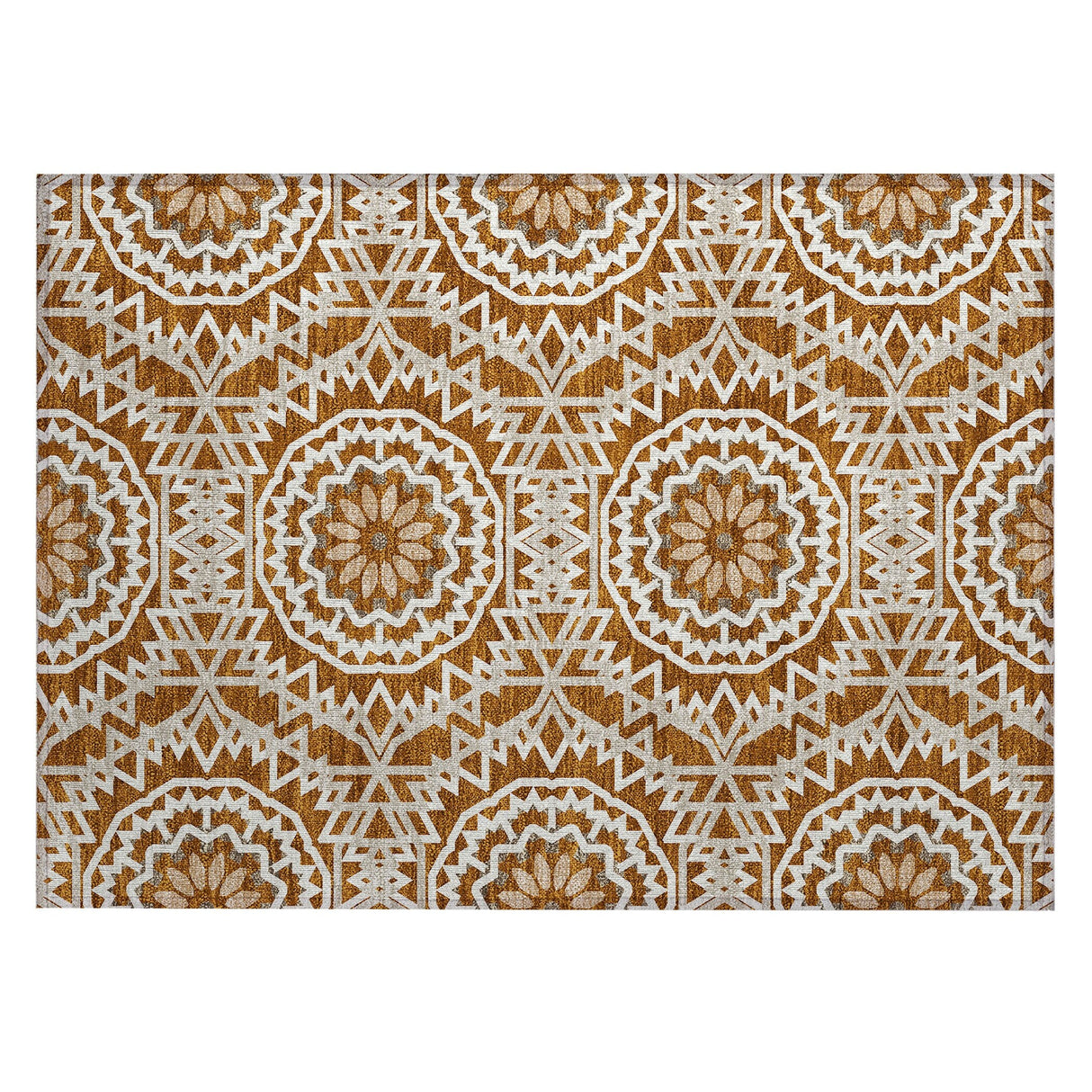 Machine Washable Indoor/ Outdoor Chantille Boho Global Rug