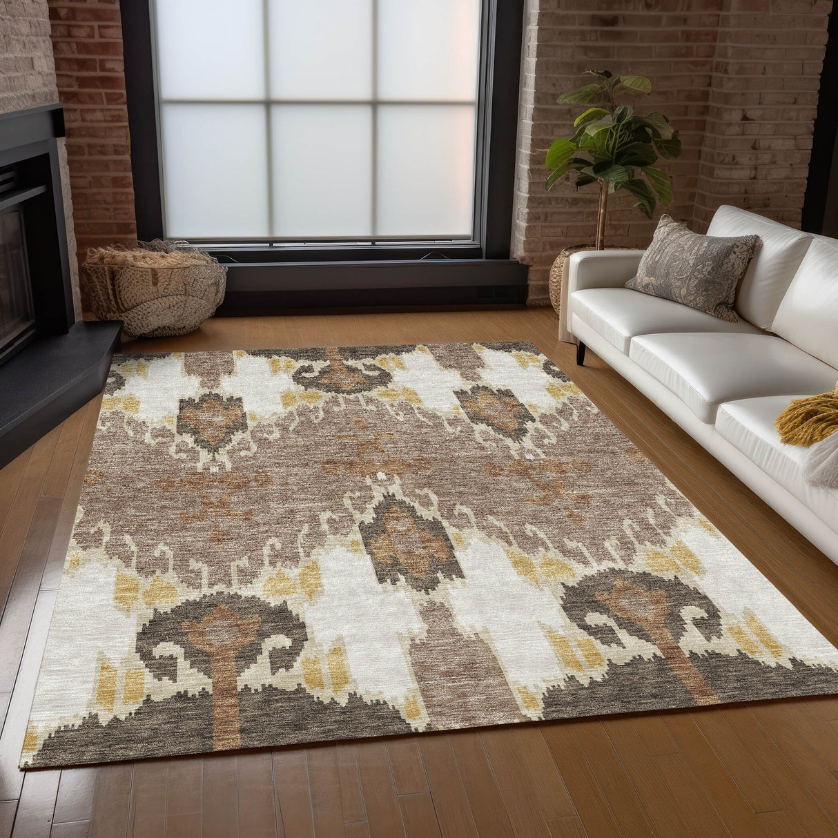 Machine Washable Indoor/ Outdoor Chantille Boho Global Rug