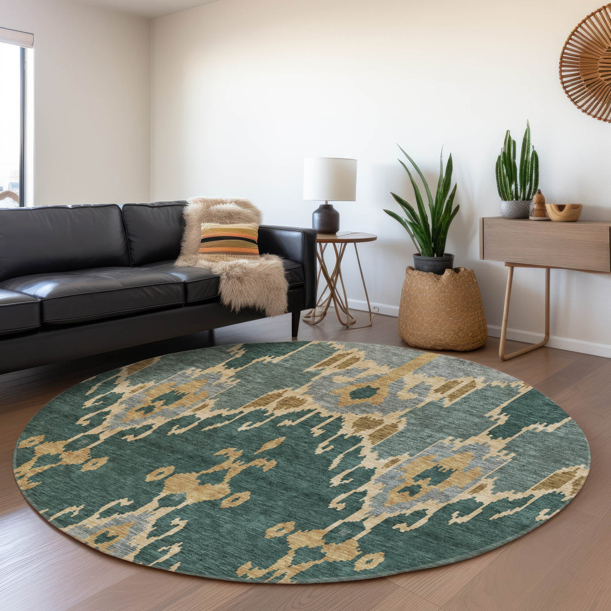 Machine Washable Indoor/ Outdoor Chantille Boho Global Rug