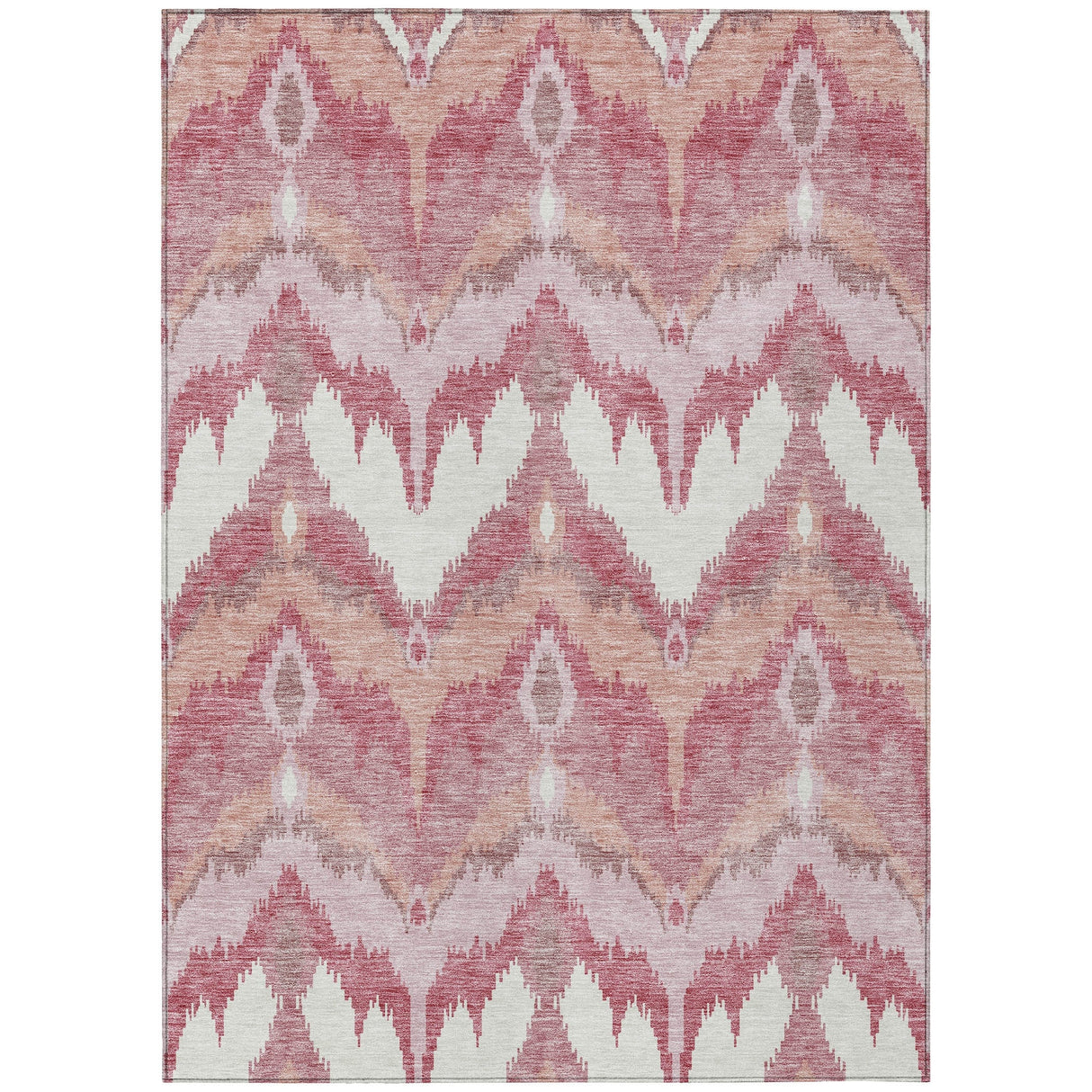 Machine Washable Indoor/ Outdoor Chantille Boho Ikat Rug