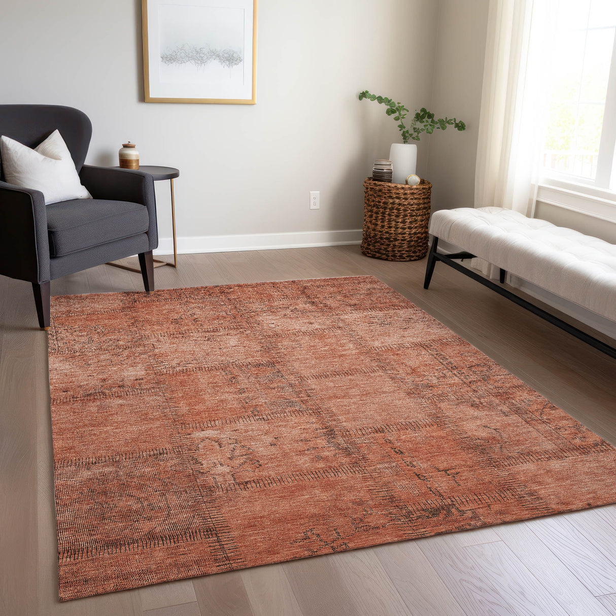 Machine Washable Indoor/ Outdoor Chantille Boho Moroccan Rug
