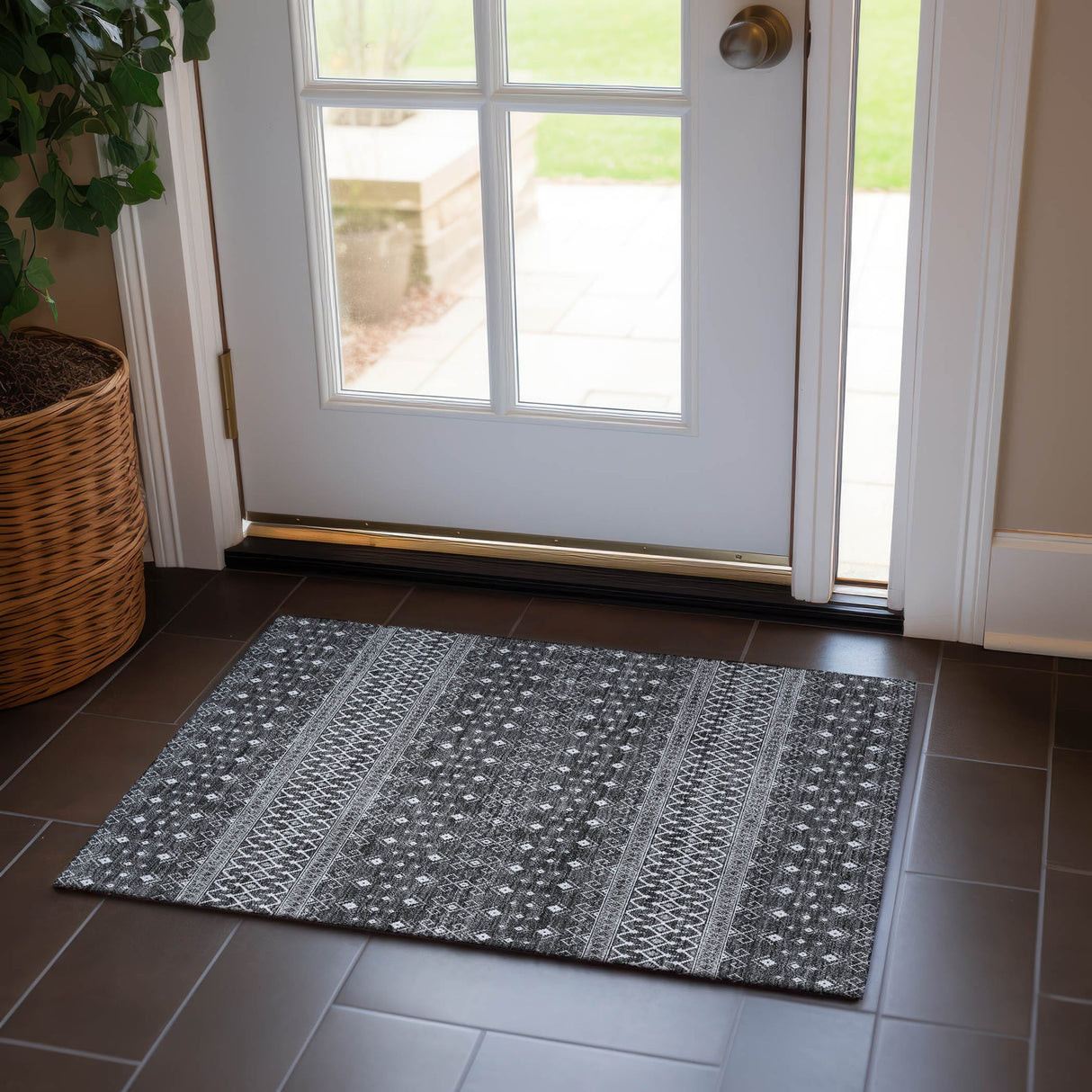 Machine Washable Indoor/ Outdoor Chantille Boho Morrocan Rug