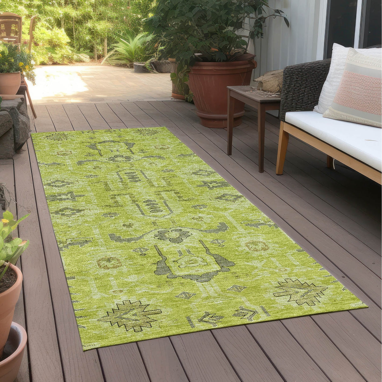 Machine Washable Indoor/ Outdoor Chantille Boho Rug