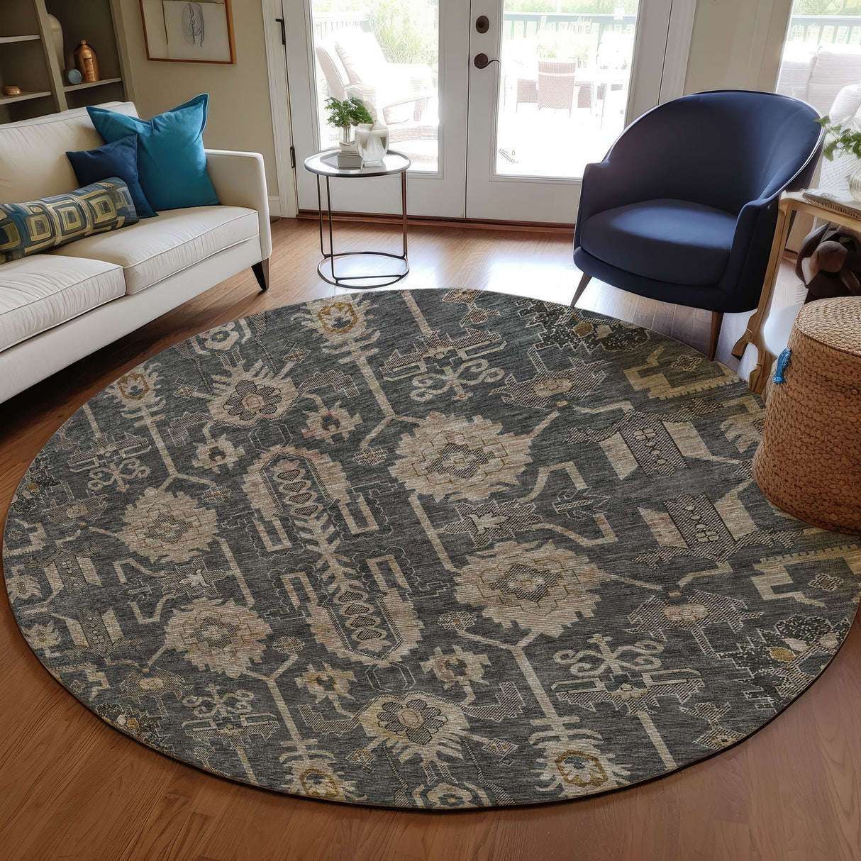 Machine Washable Indoor/ Outdoor Chantille Boho Rug