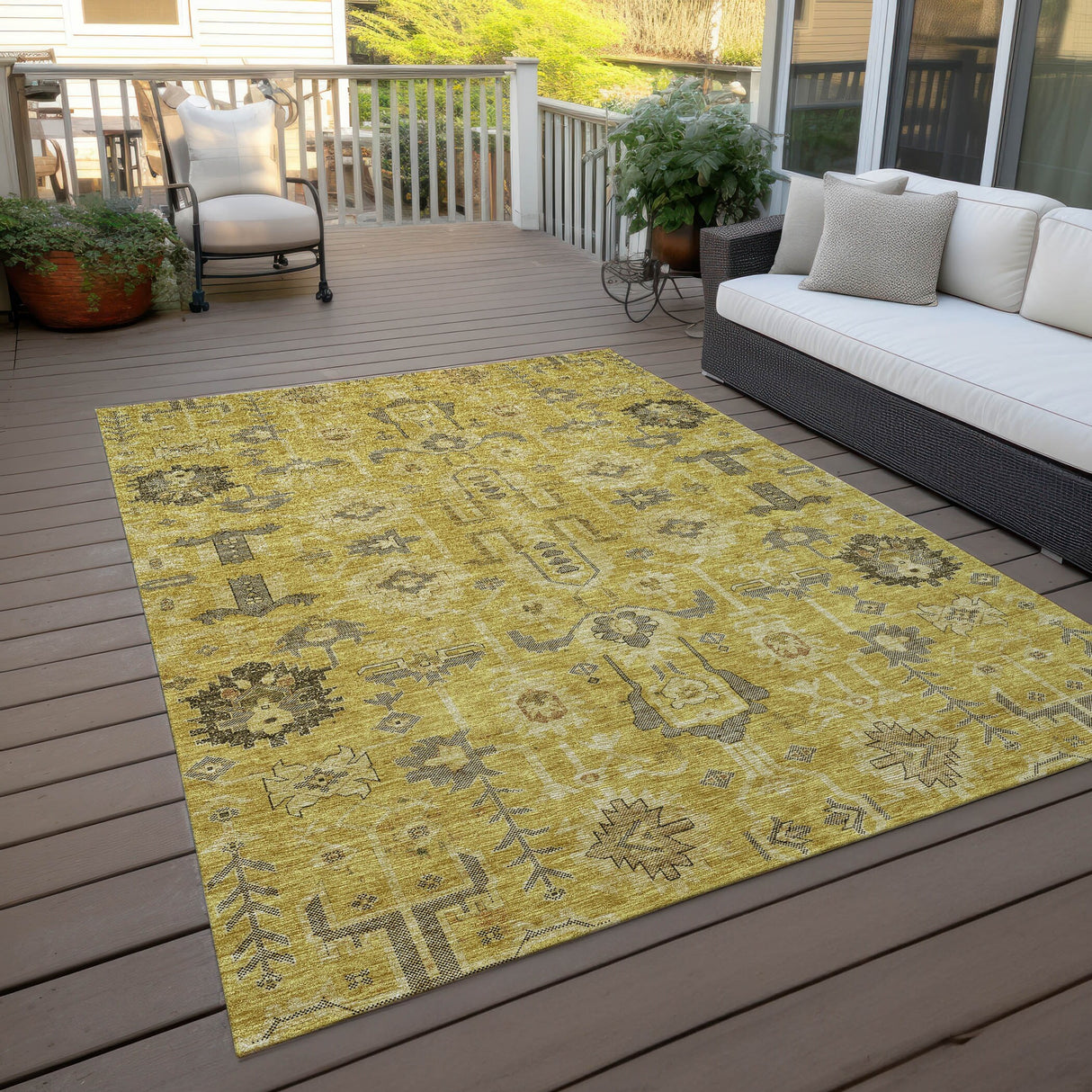 Machine Washable Indoor/ Outdoor Chantille Boho Rug