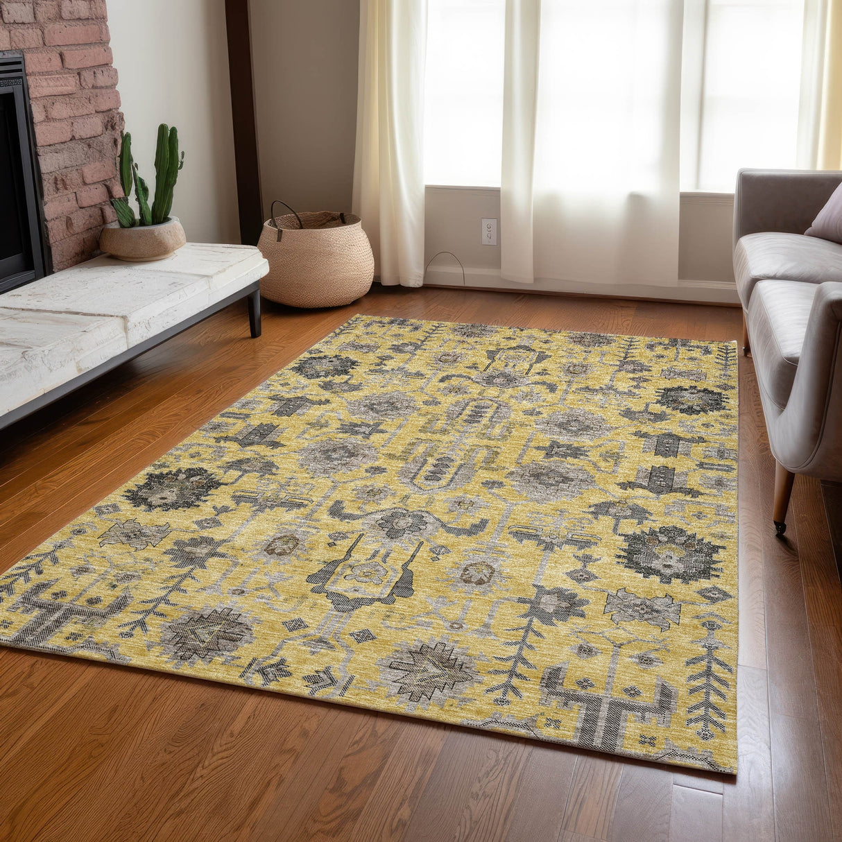Machine Washable Indoor/ Outdoor Chantille Boho Rug
