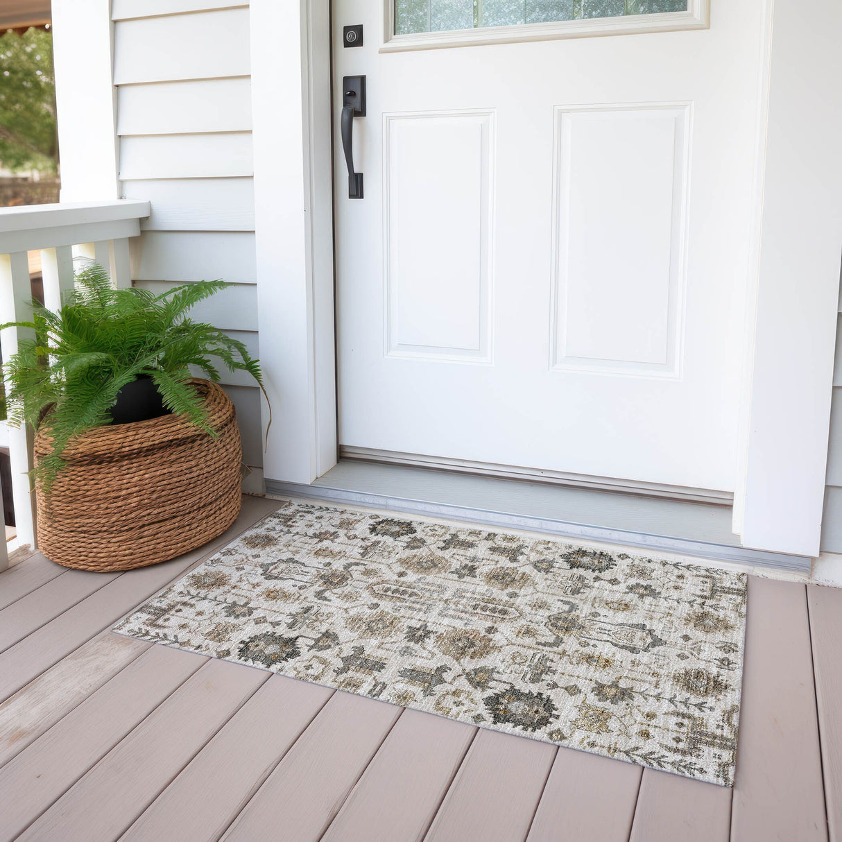 Machine Washable Indoor/ Outdoor Chantille Boho Rug