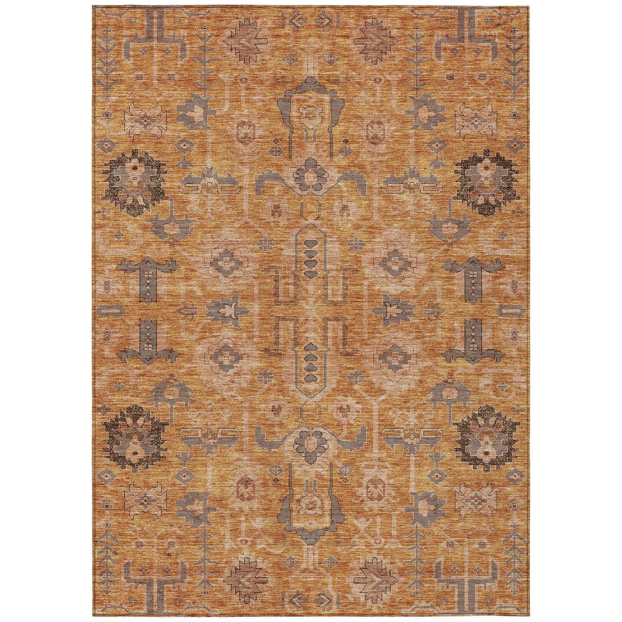 Machine Washable Indoor/ Outdoor Chantille Boho Traditional Rug