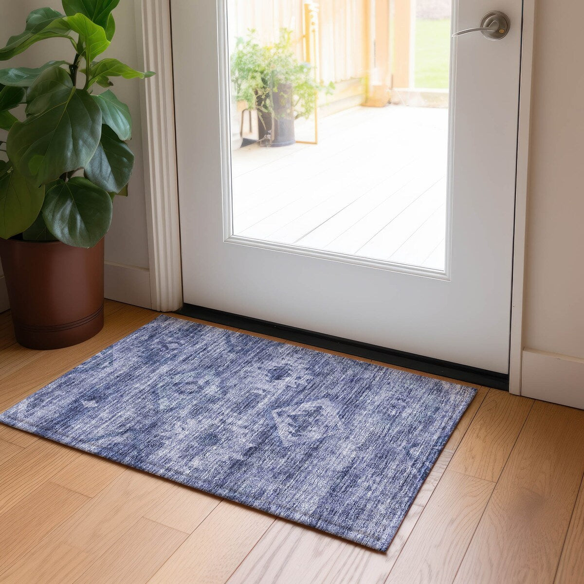 Machine Washable Indoor/ Outdoor Chantille Boho Tribal Rug