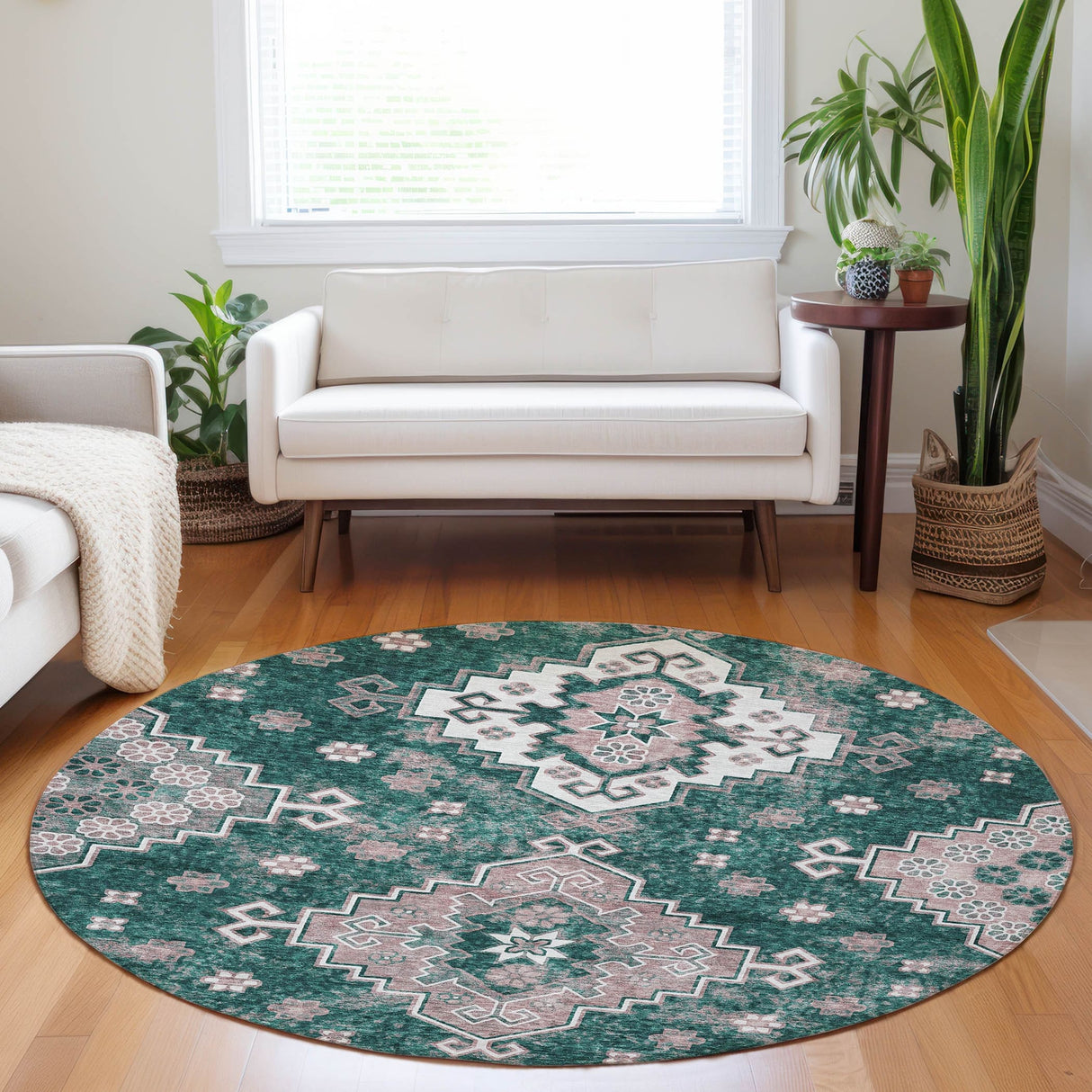 Machine Washable Indoor/ Outdoor Chantille Boho Tribal Rug