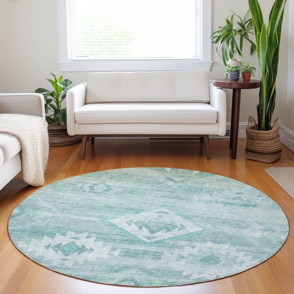 Machine Washable Indoor/ Outdoor Chantille Boho Tribal Rug