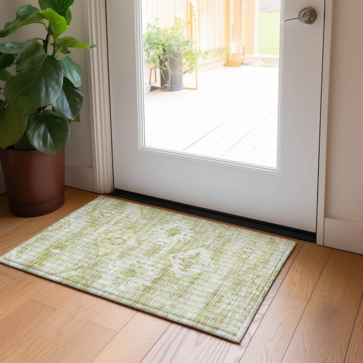 Machine Washable Indoor/ Outdoor Chantille Boho Tribal Rug