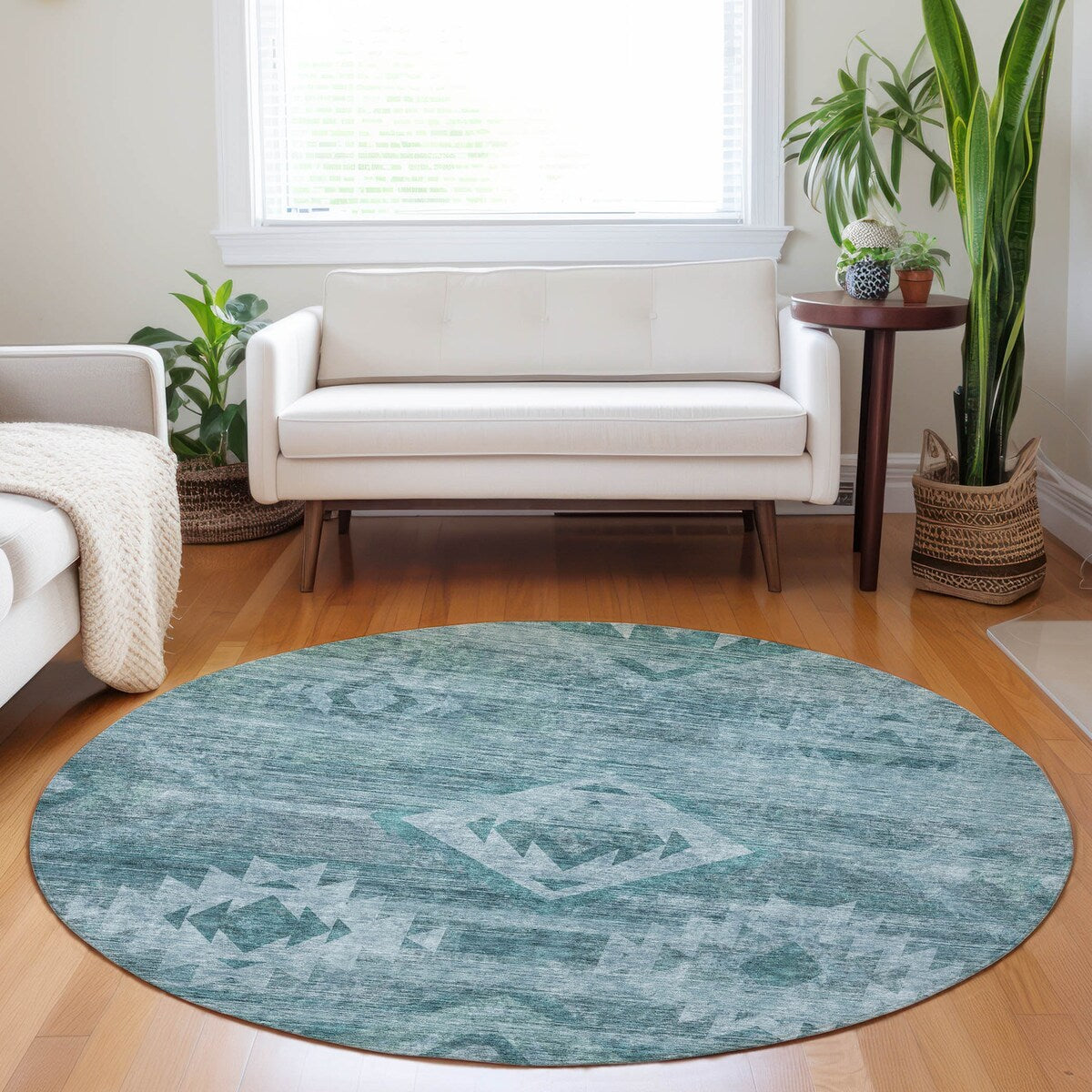 Machine Washable Indoor/ Outdoor Chantille Boho Tribal Rug