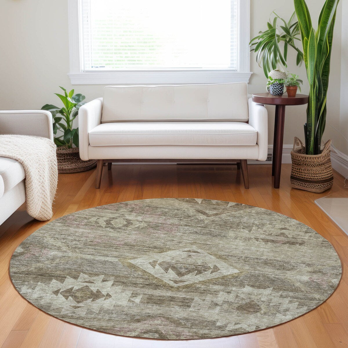 Machine Washable Indoor/ Outdoor Chantille Boho Tribal Rug