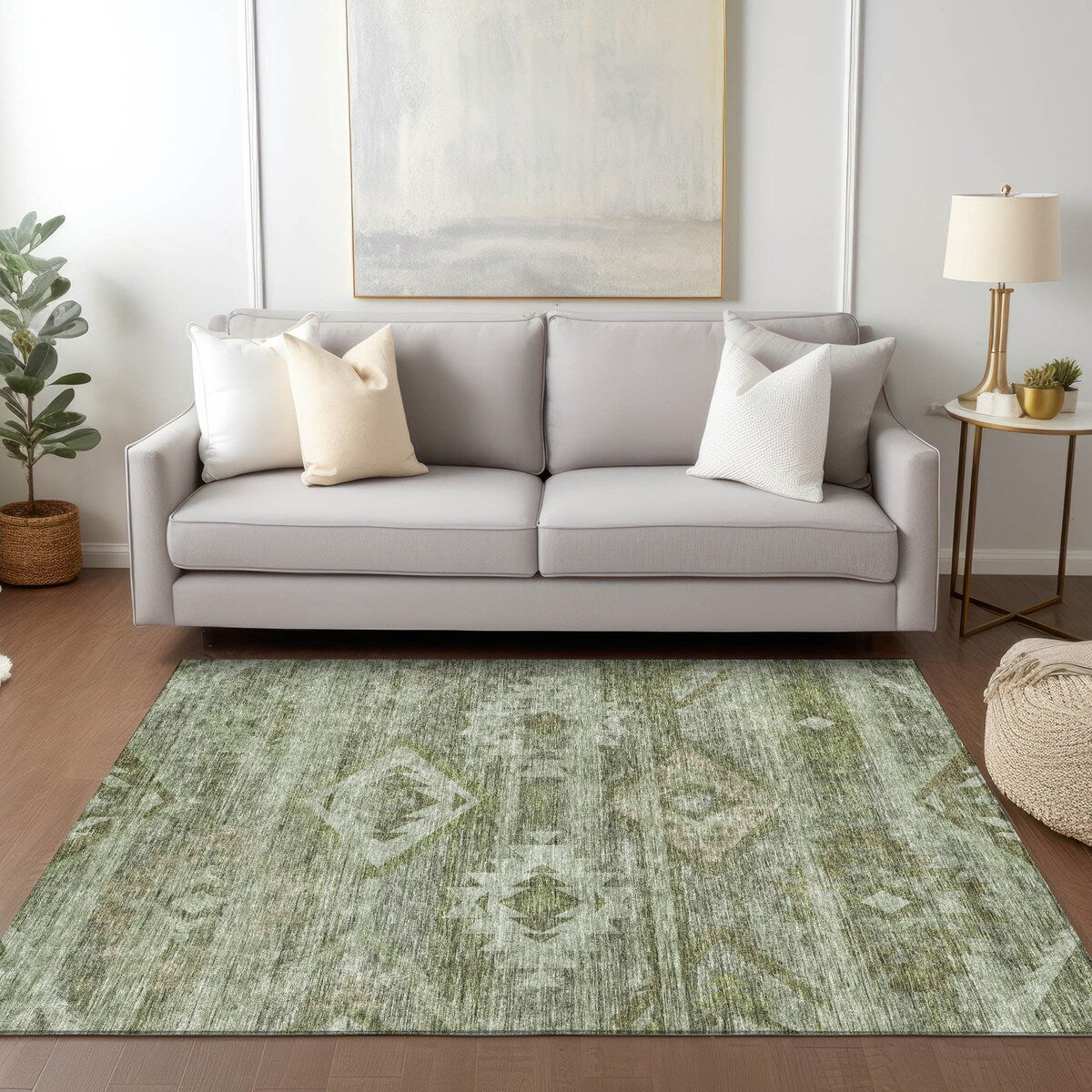 Machine Washable Indoor/ Outdoor Chantille Boho Tribal Rug
