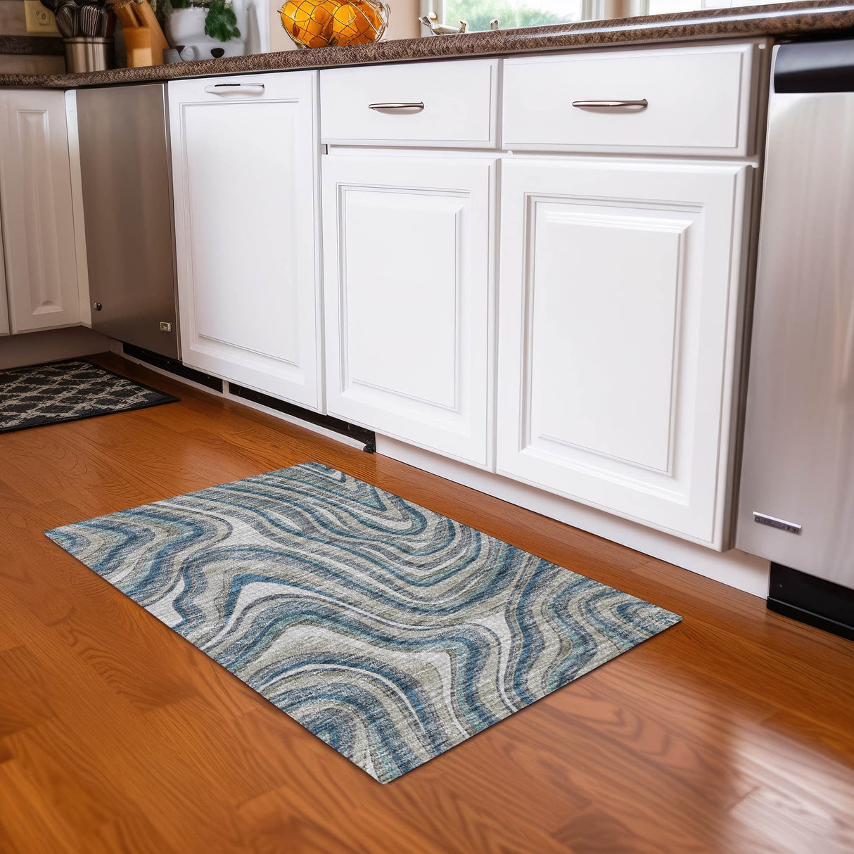 Machine Washable Indoor/ Outdoor Chantille Contemporary Abstract Rug