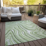 Machine Washable Indoor/ Outdoor Chantille Contemporary Abstract Rug