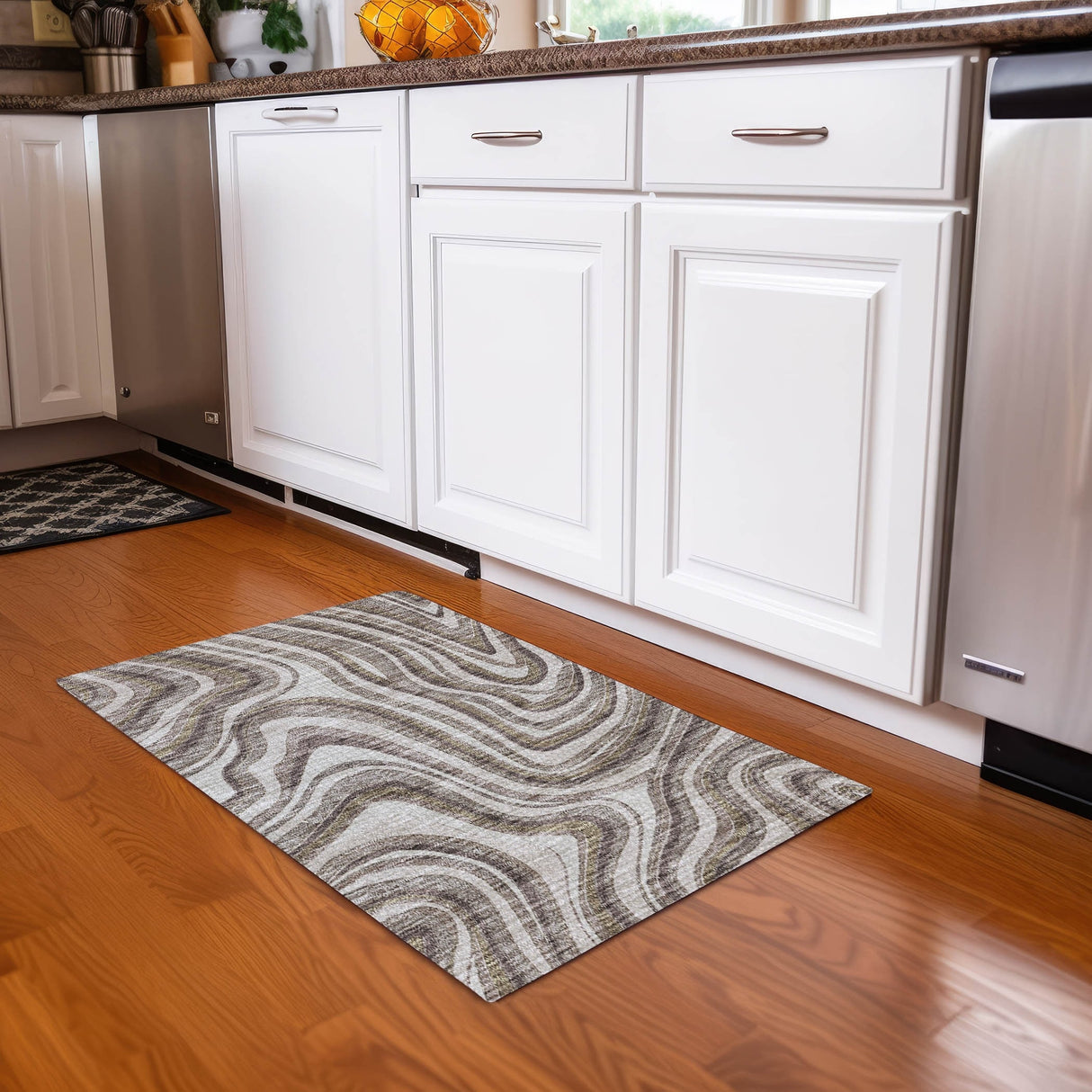 Machine Washable Indoor/ Outdoor Chantille Contemporary Abstract Rug