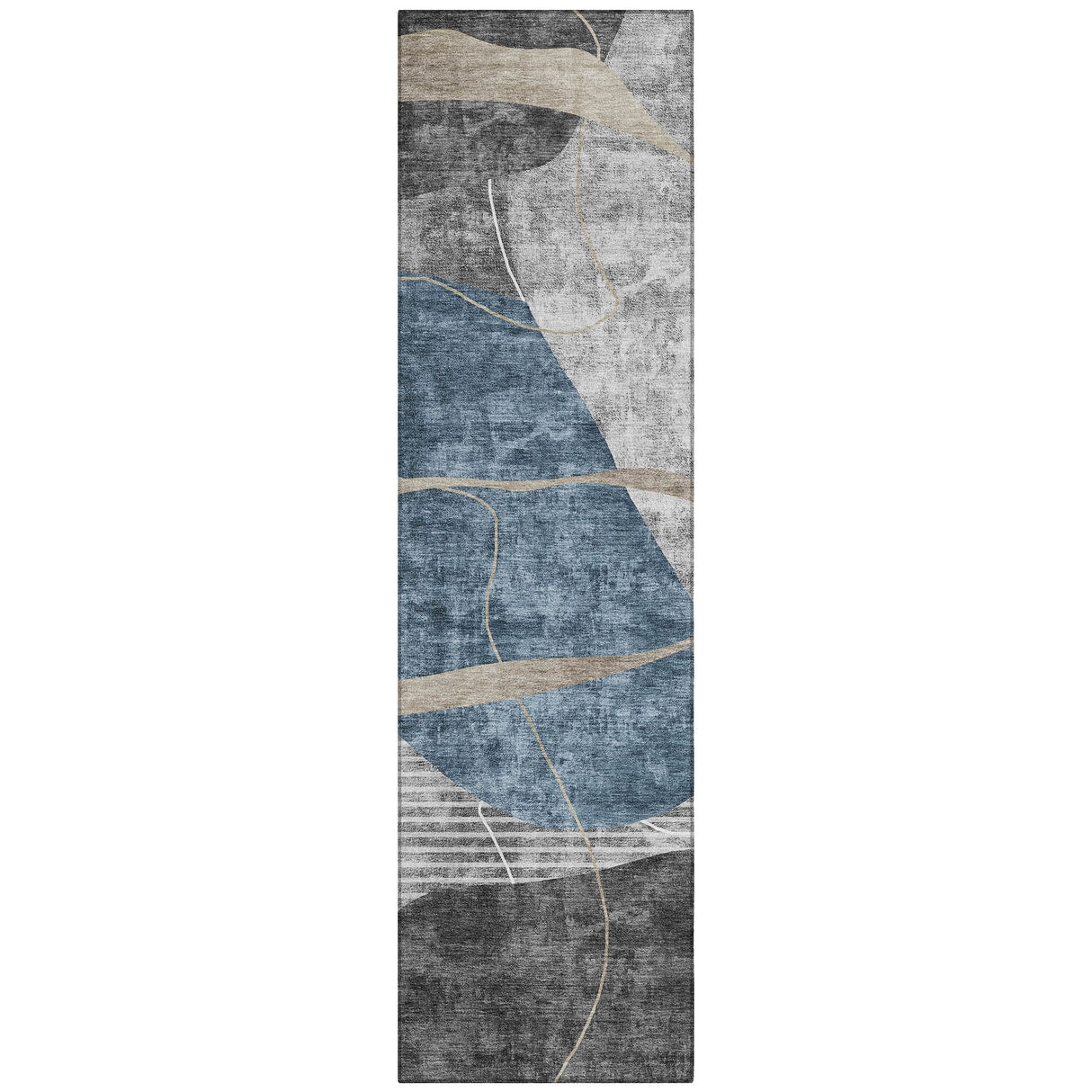Machine Washable Indoor/ Outdoor Chantille Contemporary Abstract Rug