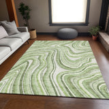 Machine Washable Indoor/ Outdoor Chantille Contemporary Abstract Rug