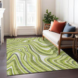 Machine Washable Indoor/ Outdoor Chantille Contemporary Abstract Rug