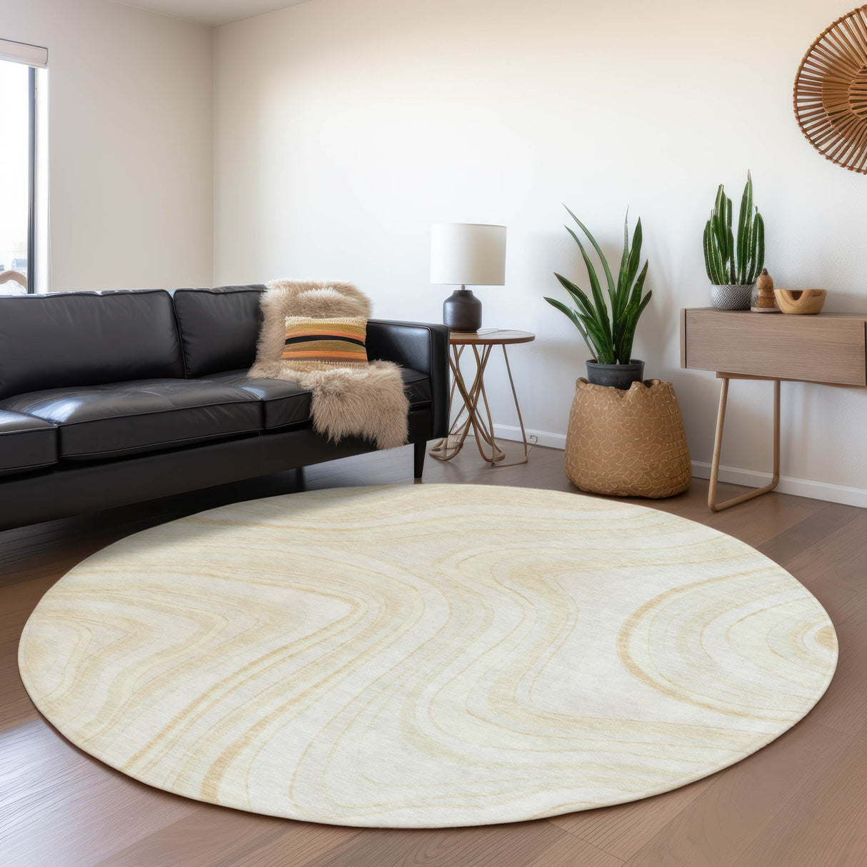 Machine Washable Indoor/ Outdoor Chantille Contemporary Abstract Rug
