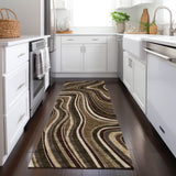 Machine Washable Indoor/ Outdoor Chantille Contemporary Abstract Rug