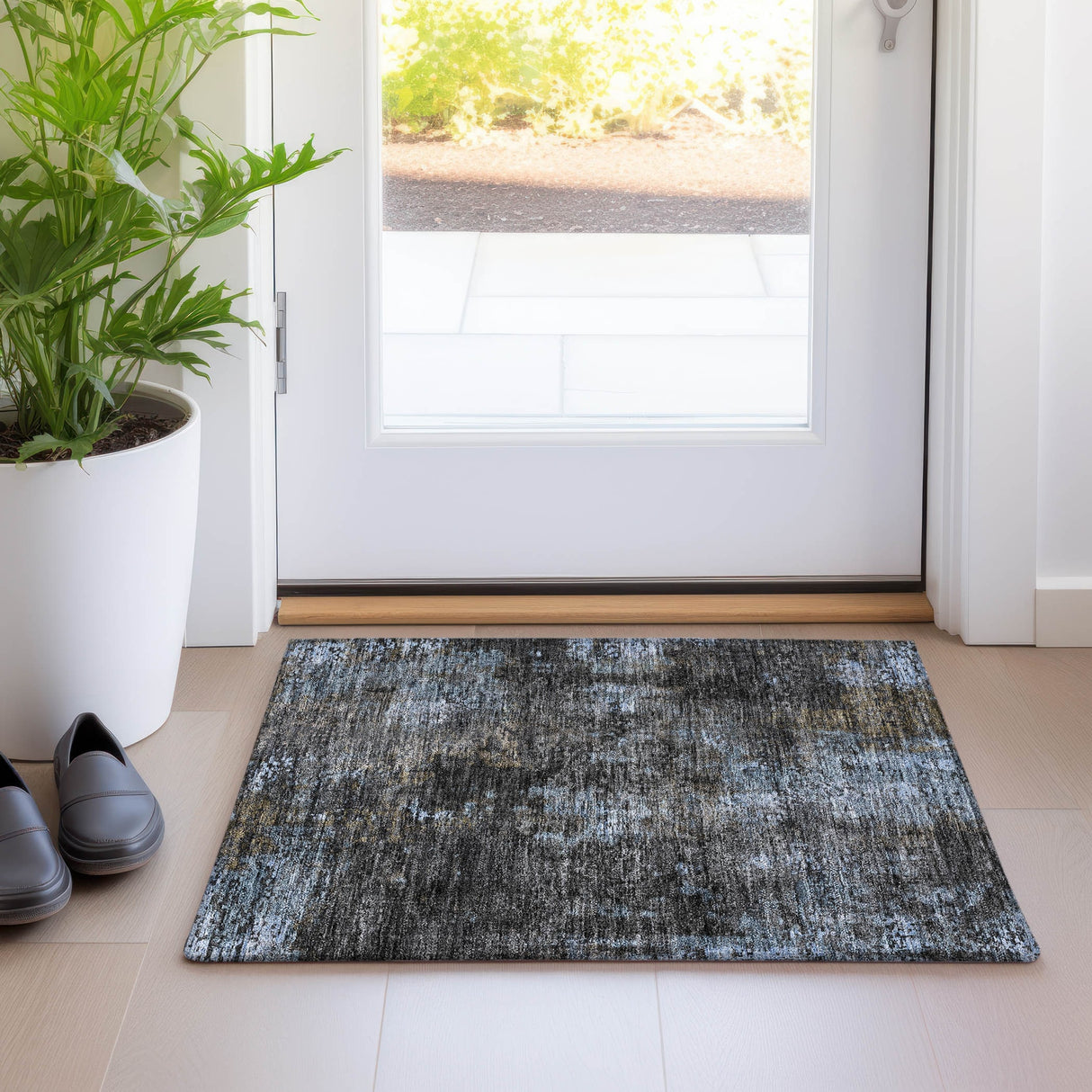 Machine Washable Indoor/ Outdoor Chantille Contemporary Abstract Rug