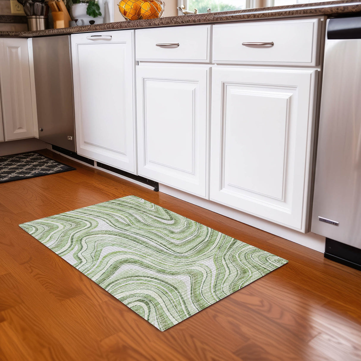 Machine Washable Indoor/ Outdoor Chantille Contemporary Abstract Rug