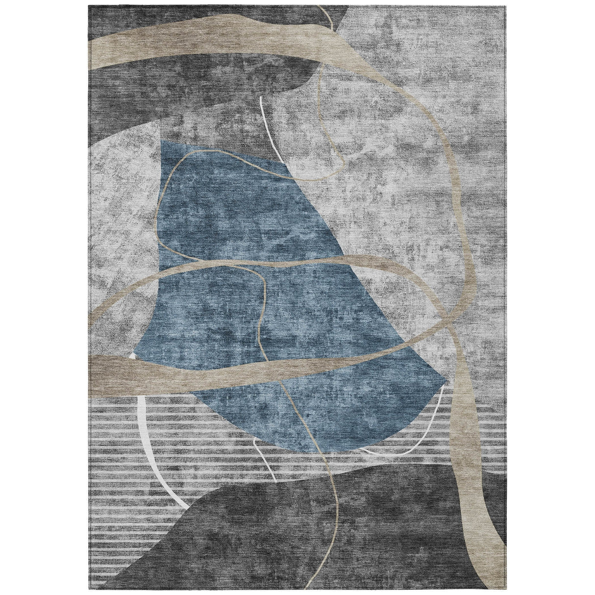 Machine Washable Indoor/ Outdoor Chantille Contemporary Abstract Rug