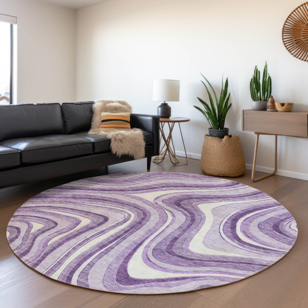 Machine Washable Indoor/ Outdoor Chantille Contemporary Abstract Rug