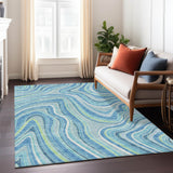 Machine Washable Indoor/ Outdoor Chantille Contemporary Abstract Rug
