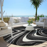 Machine Washable Indoor/ Outdoor Chantille Contemporary Abstract Rug