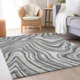 Machine Washable Indoor/ Outdoor Chantille Contemporary Abstract Rug